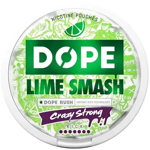 DOPE Lime Smash Crazy Strong-Nicotine Pouches-SnusBox