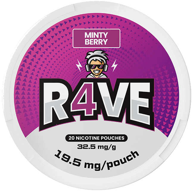 R4VE Minty Berry Extra Strong-Nicotine Pouches-SnusBox