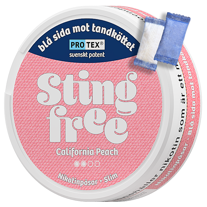 Stingfree California Peach-Nicotine Pouches-SnusBox