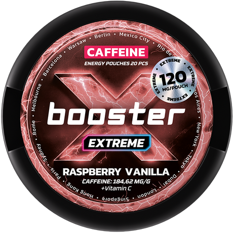 X-Booster Extreme Raspberry & Vanilla 120 mg-Energy Pouches-SnusBox